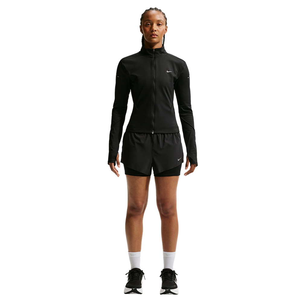 Nike Ws Swift Dri-Fit Mid-Rise 2-In-1 Running Shorts Black/Reflective Silv