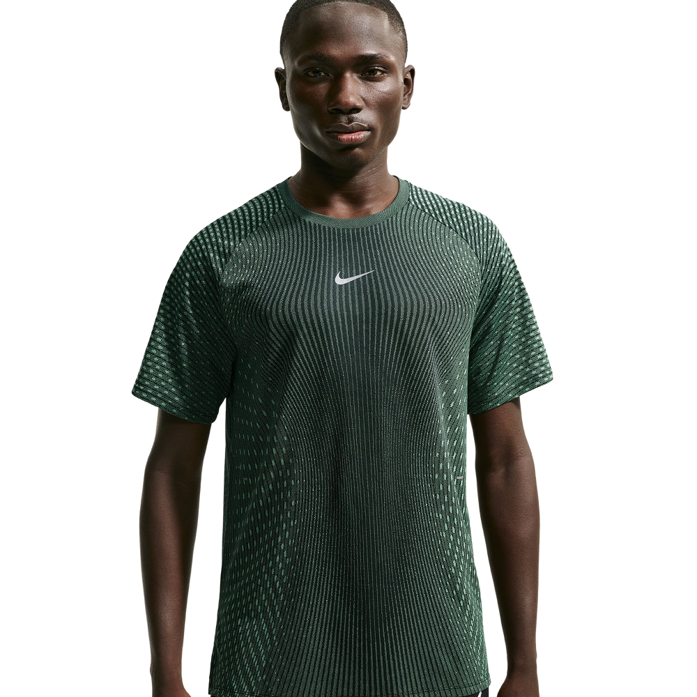 Nike Ms Stride Aero-Fit Short-Sleeve Running Top Black/Lt Green Spark/Reflective Silv