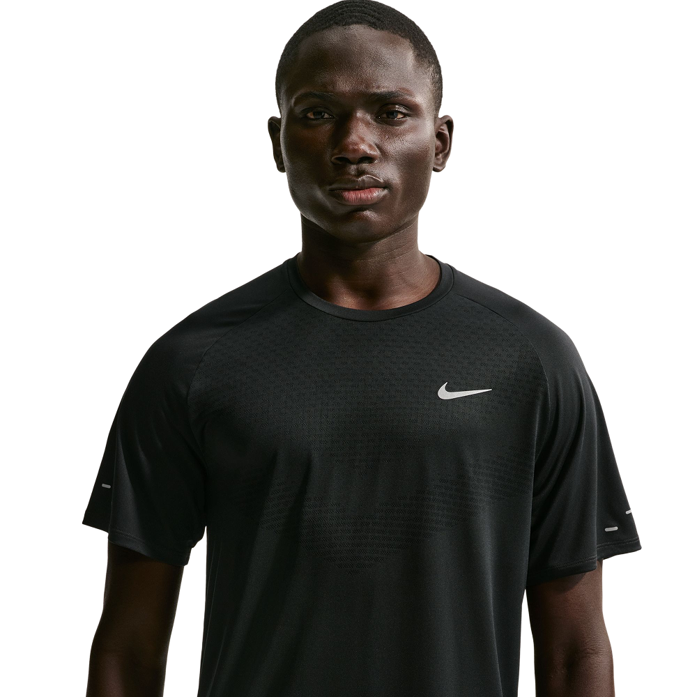 Nike Ms Stride Dri-Fit Adv Short-Sleeve Running Top Black/Reflective Silv