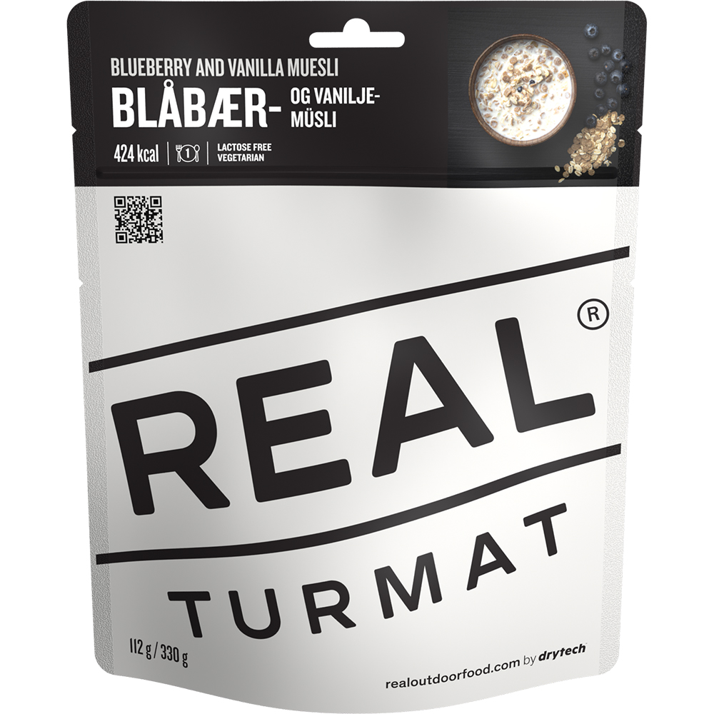 REAL Turmat Blåbær- og vaniljemüsli (laktosefri)