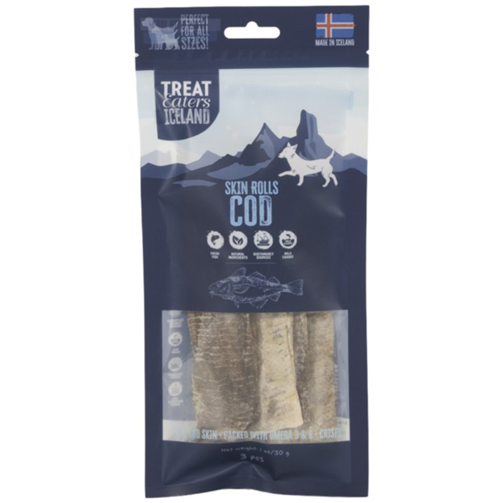 Treateaters Iceland Cod Skin Rolls 70 G