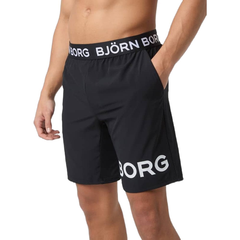 Björn Borg Borg 9" Shorts Black White Logo