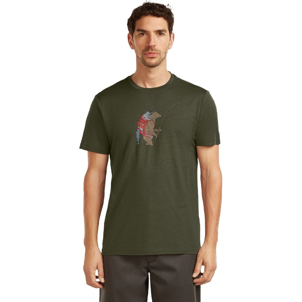 Icebreaker M's Mer 150 Tech Lite SS Tee Bear Catch Dk Loden