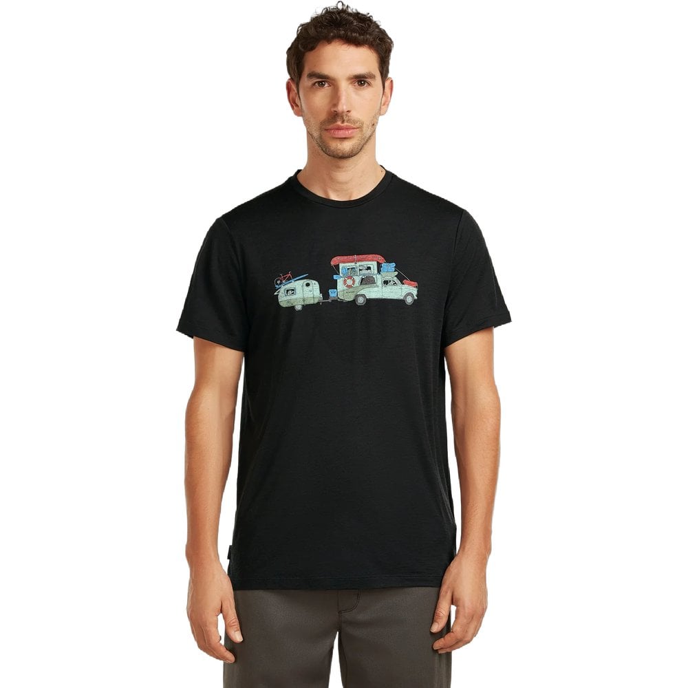 Icebreaker M's Mer 150 Tech Lite SS Tee Transportage Black