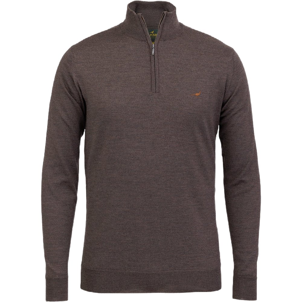 Laksen Norfolk Zip-Neck Chocolate