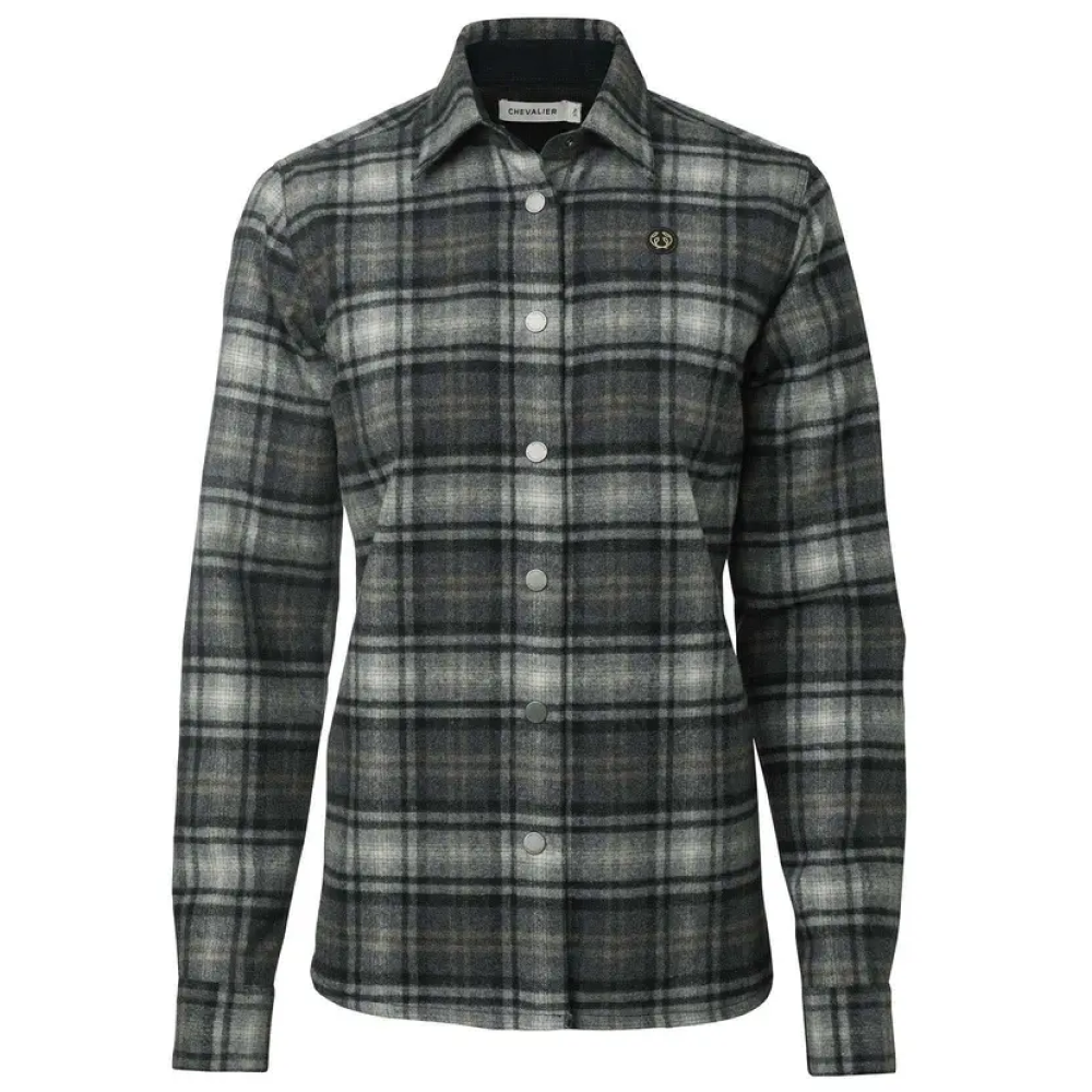 Chevalier Champ Wool Overshirt Women Charcoal Checked