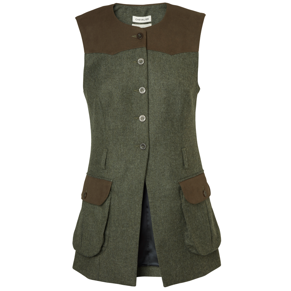 Chevalier Felisa Shooting Tweed Vest Women Misty Green