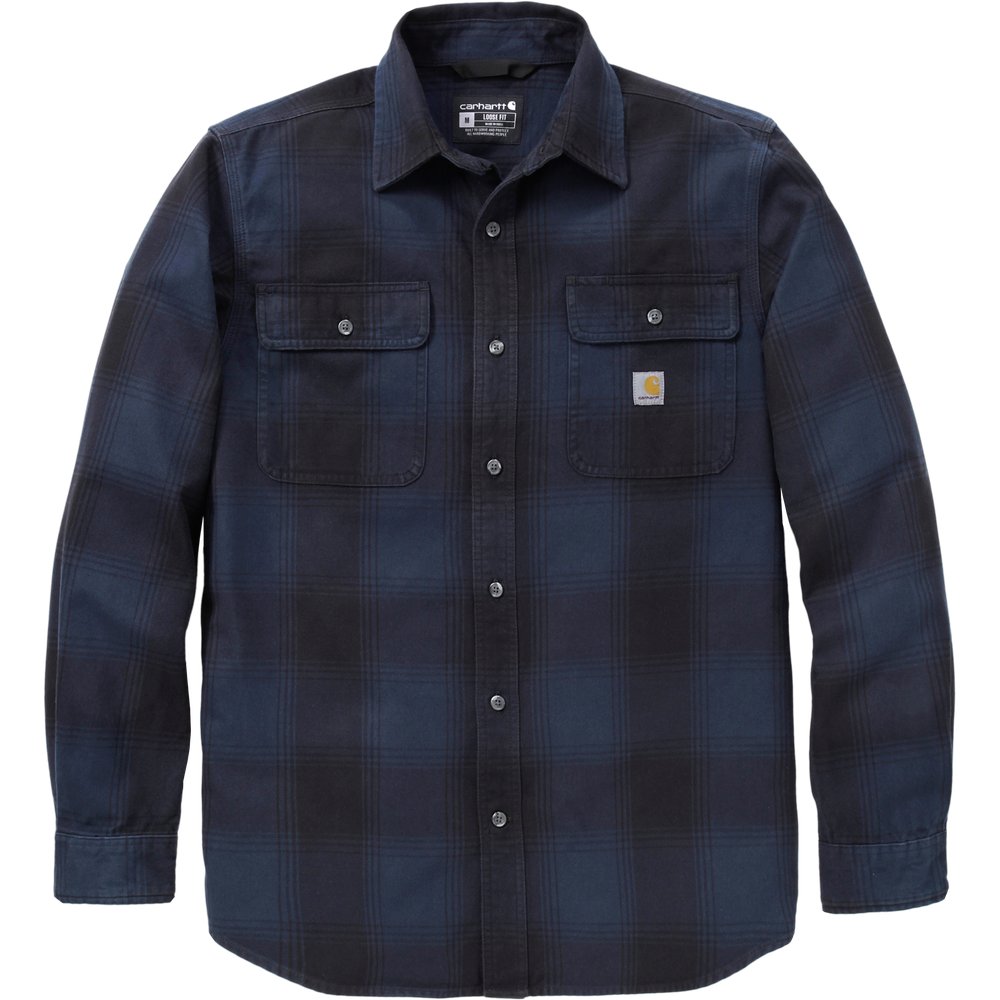 Carhartt Workwear M's Hubbard Loose LS Plaid Shirt Deep Smoke Blue