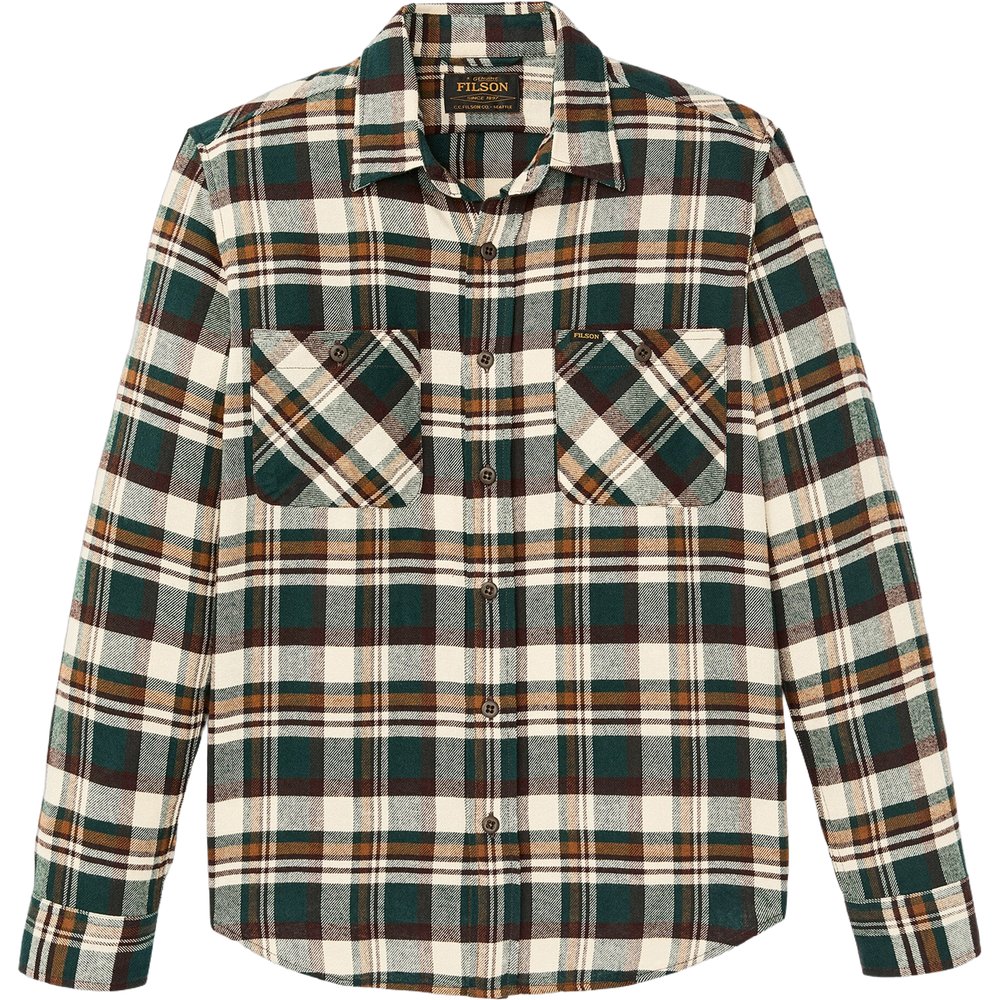 Filson The Rangeland Flannel Shirt Green / Bronze Plaid