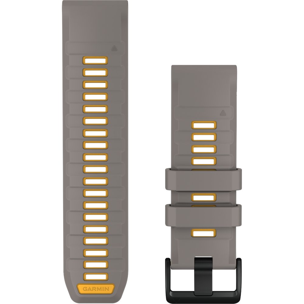 Garmin Quickfit 26 Watch Band Silver Gray/Yellow Flare Silicone