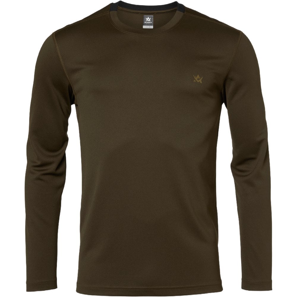 Alaska 1795 Cooldry Ms Ls T-Shirt Solid Brown