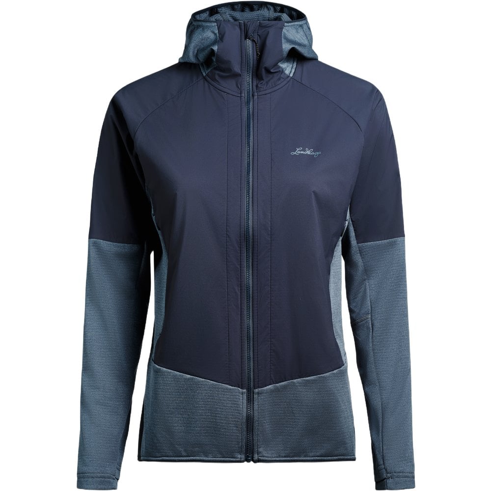 Lundhags Padje Windbreaker Hoodie W Dk Sky Blue/Deep Blue